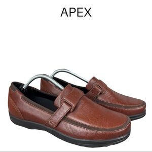 Apex sz 12 brown leather orthopedic comfort loafers